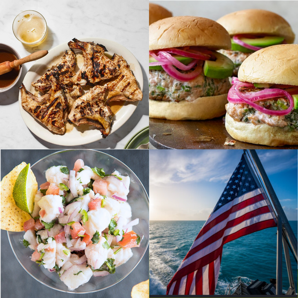 Party Pack for 4: White Seabass Ceviche, Marinated White Seabass Collars, Rockfish Burgers (25% off)